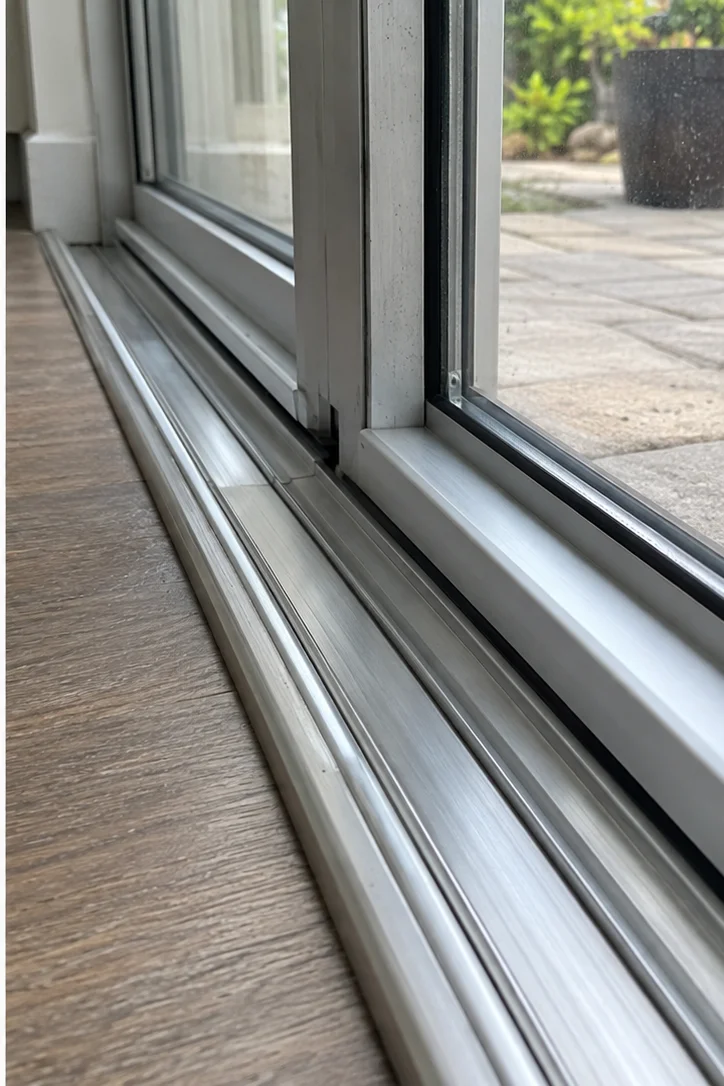 Sliding door sitting flush after alignment