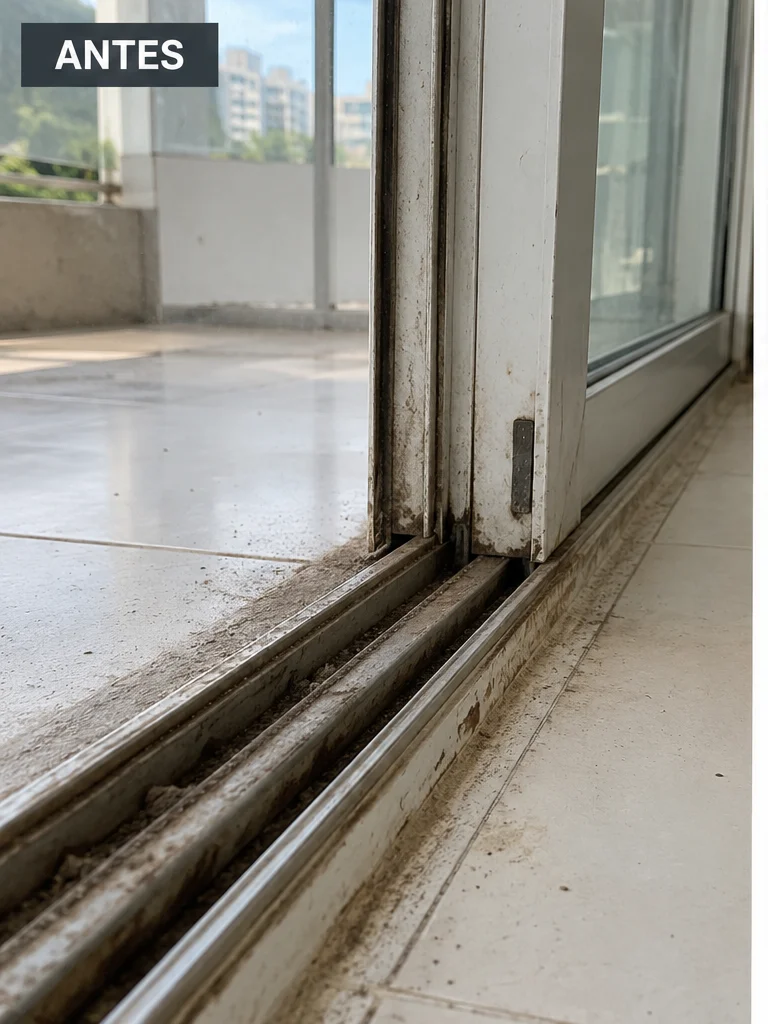 Sliding glass door with clear glass panes