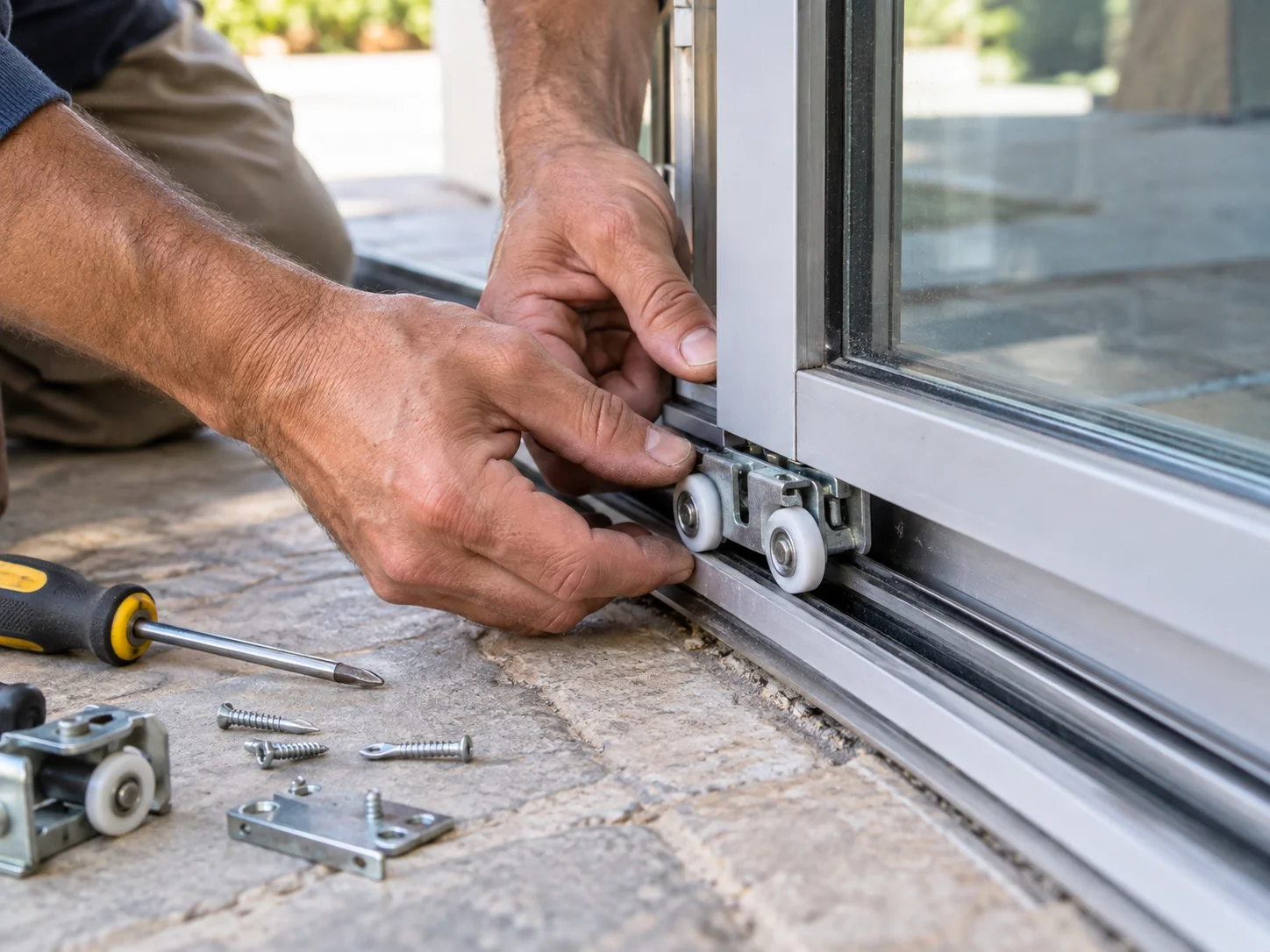 Sliding glass door restored and gliding smoothly