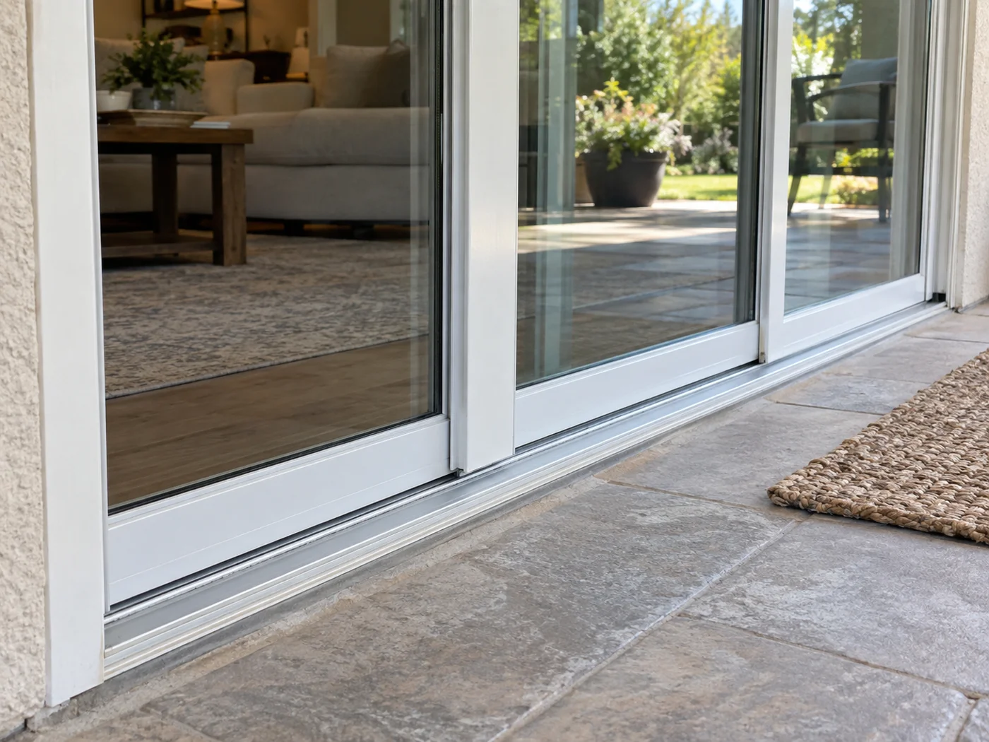 Clean, smooth-rolling patio sliding door track in Hialeah